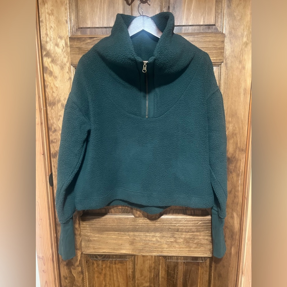 NWT Free People Poppy Pullover, Forest Pine, Size Medium - Picture 5 of 7